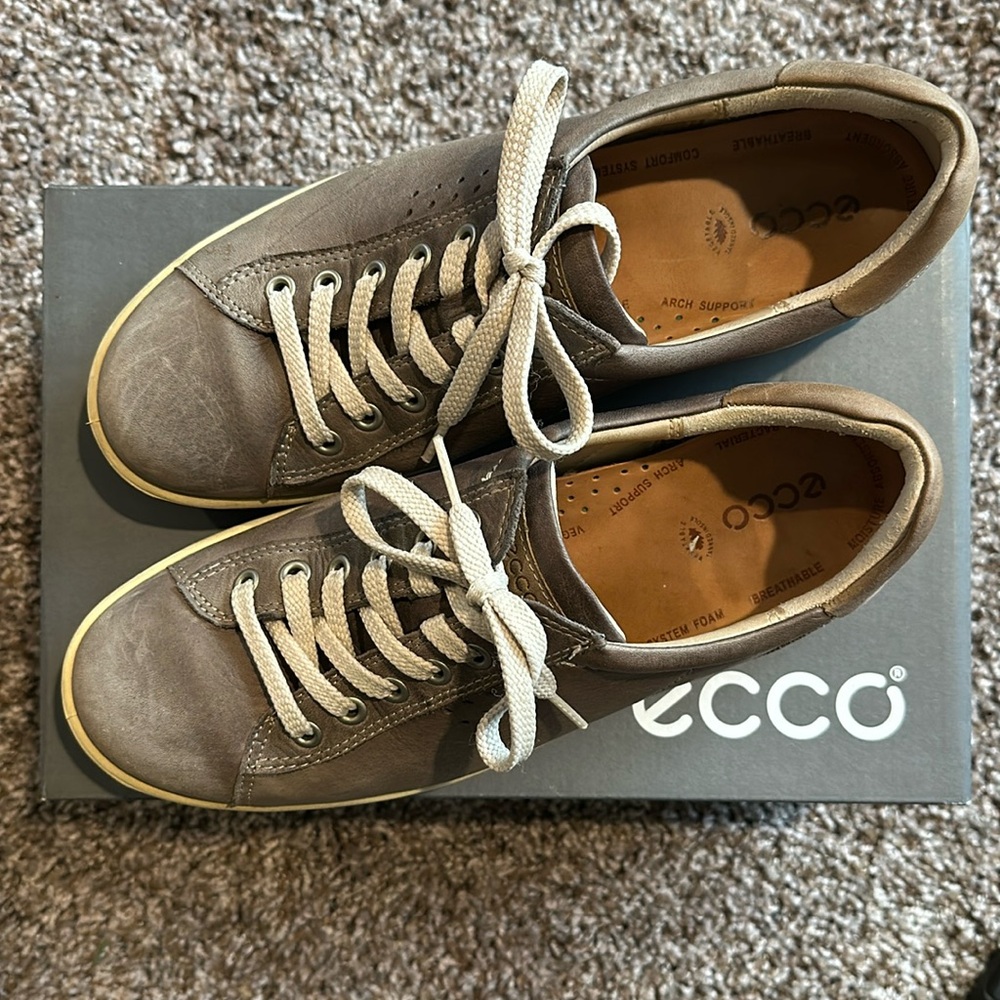 Ecco Chase II Moon Rock Leather Women Casual Sneaker 40 (US 9-9.5)